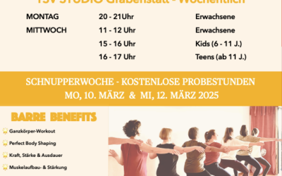 Schnuppertraining BARRE Workout 10.&12. März
